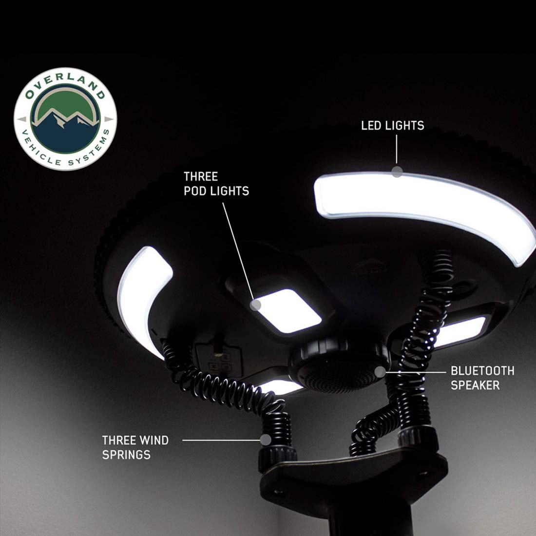 Overland Vehicle Systems UFO Solar Light Light Pods & Speaker - Camping Light