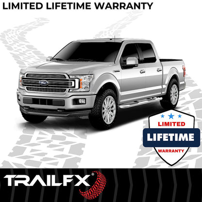 TrailFX 3" Round Step Bar For 2017-2025 F150-350 Crew Cab - Stainless