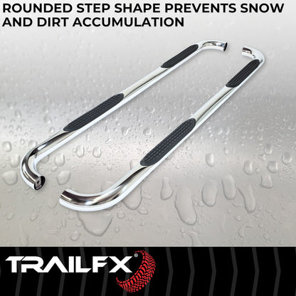 TrailFX 3" Round Step Bar For Jeep Wrangler JL 4 Dr - Stainless