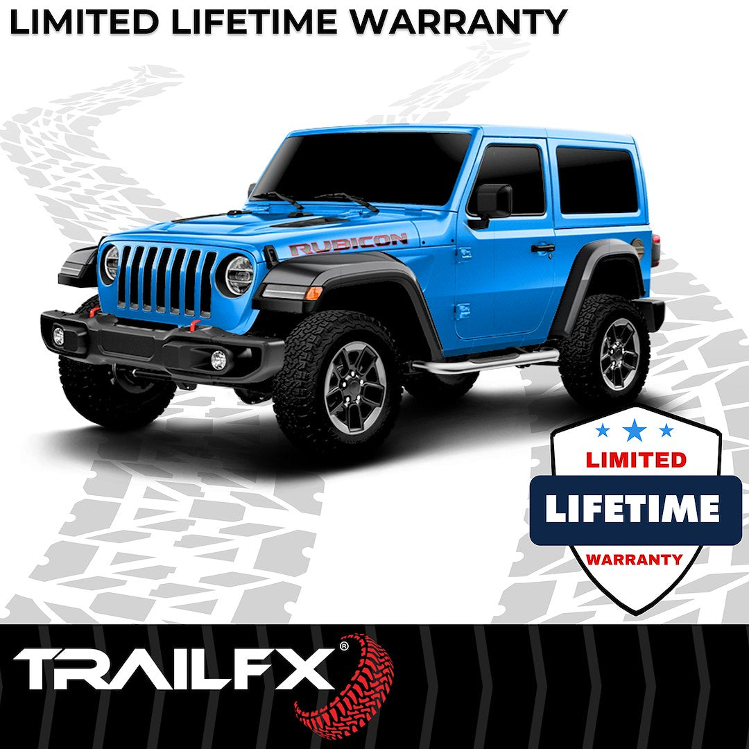 TrailFX 3" Round Step Bar For Jeep Wrangler JL 4 Dr - Stainless