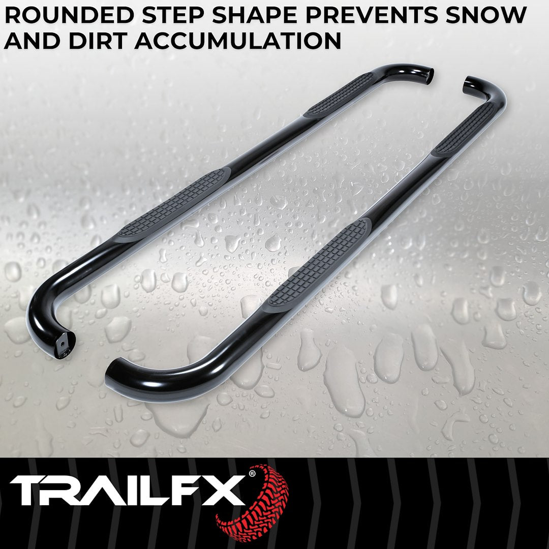 TrailFX 3" Round Step Bar For 2005-2023 Tacoma Access- Black
