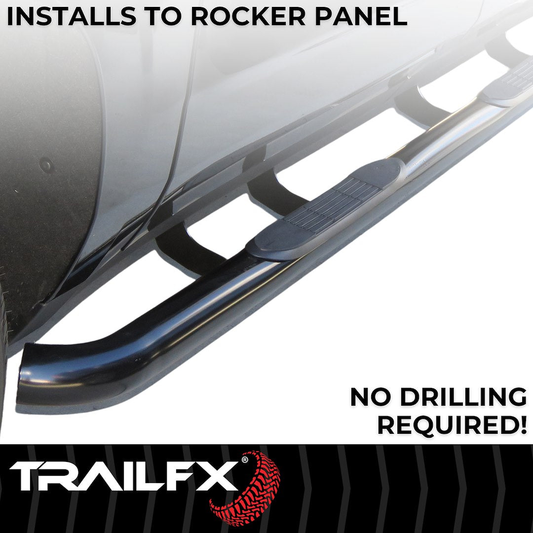 TrailFX 3" Round Step Bar For 2005-2023 Tacoma Access- Black