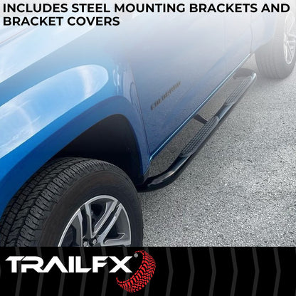 TrailFX 3" Round Step Bar For Ford Bronco Sport - Black