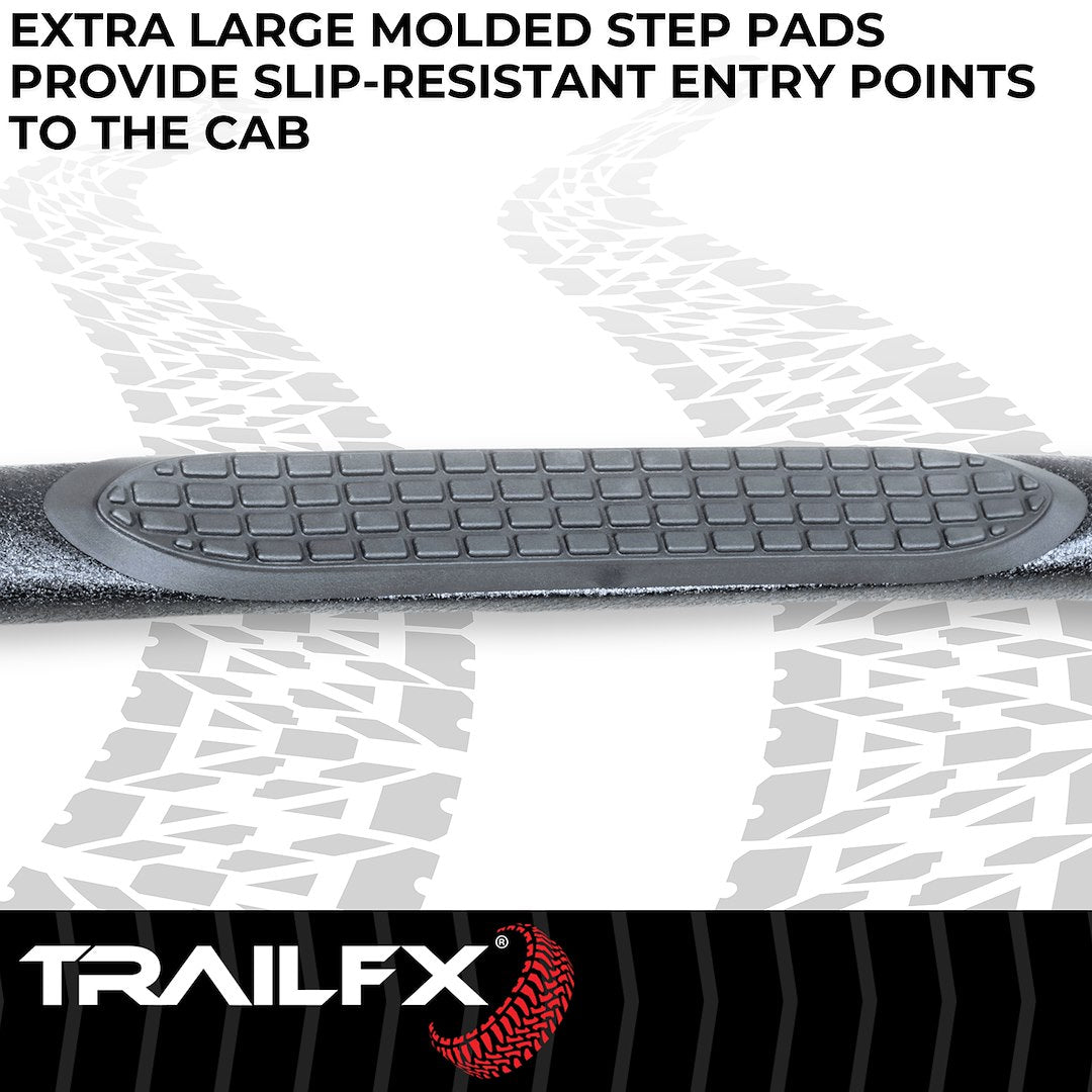 TrailFX 3" Round Step Bar For Ford Bronco Sport - Black