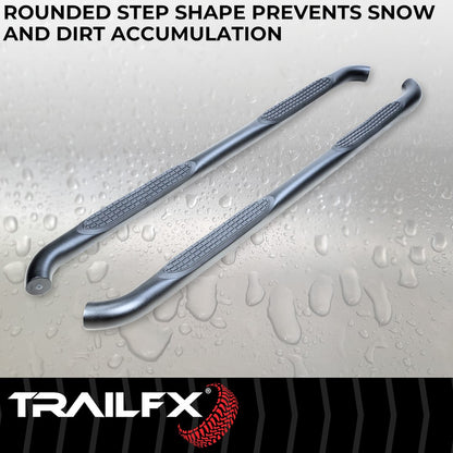 TrailFX 3" Round Step Bar For 2024-2025 Tacoma Double/Crew Cab - Black