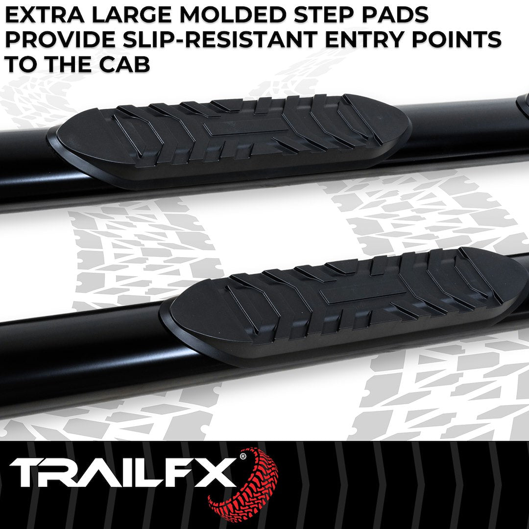 TrailFX 4" Oval Straight Step Bar For 2019-2023 Ranger Extended Cab - Black