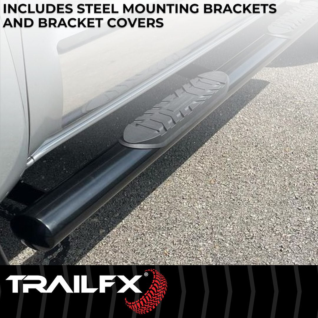 TrailFX 4" Oval Straight Step Bar For 2019-2023 Ranger Extended Cab - Black