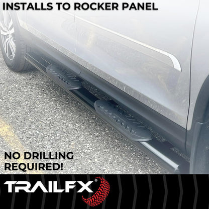 TrailFX 4" Oval Straight Step Bar For 2019-2023 Ranger Extended Cab - Black