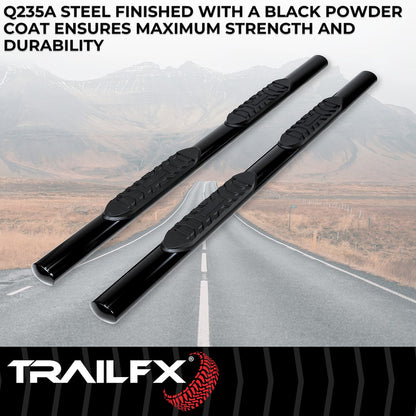 TrailFX 4" Oval Straight Step Bar For 2019-2023 Ranger Extended Cab - Black