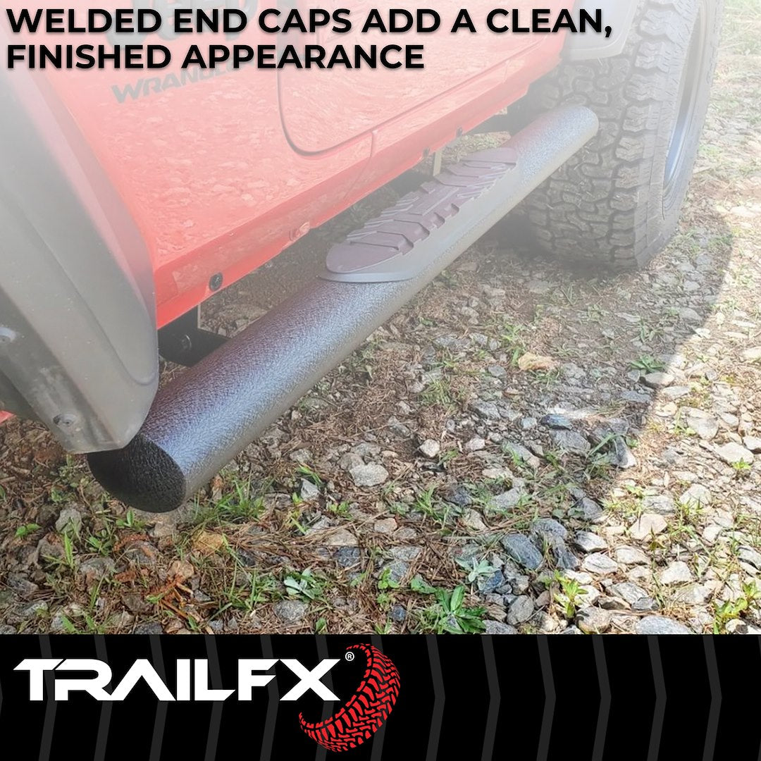 TrailFX 4" Oval Straight Step Bar For Jeep Gladiator - Black