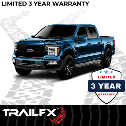 TrailFX 4" Oval Bent Step Bar For 2017-2025 F150-350 Extended Cab - Black
