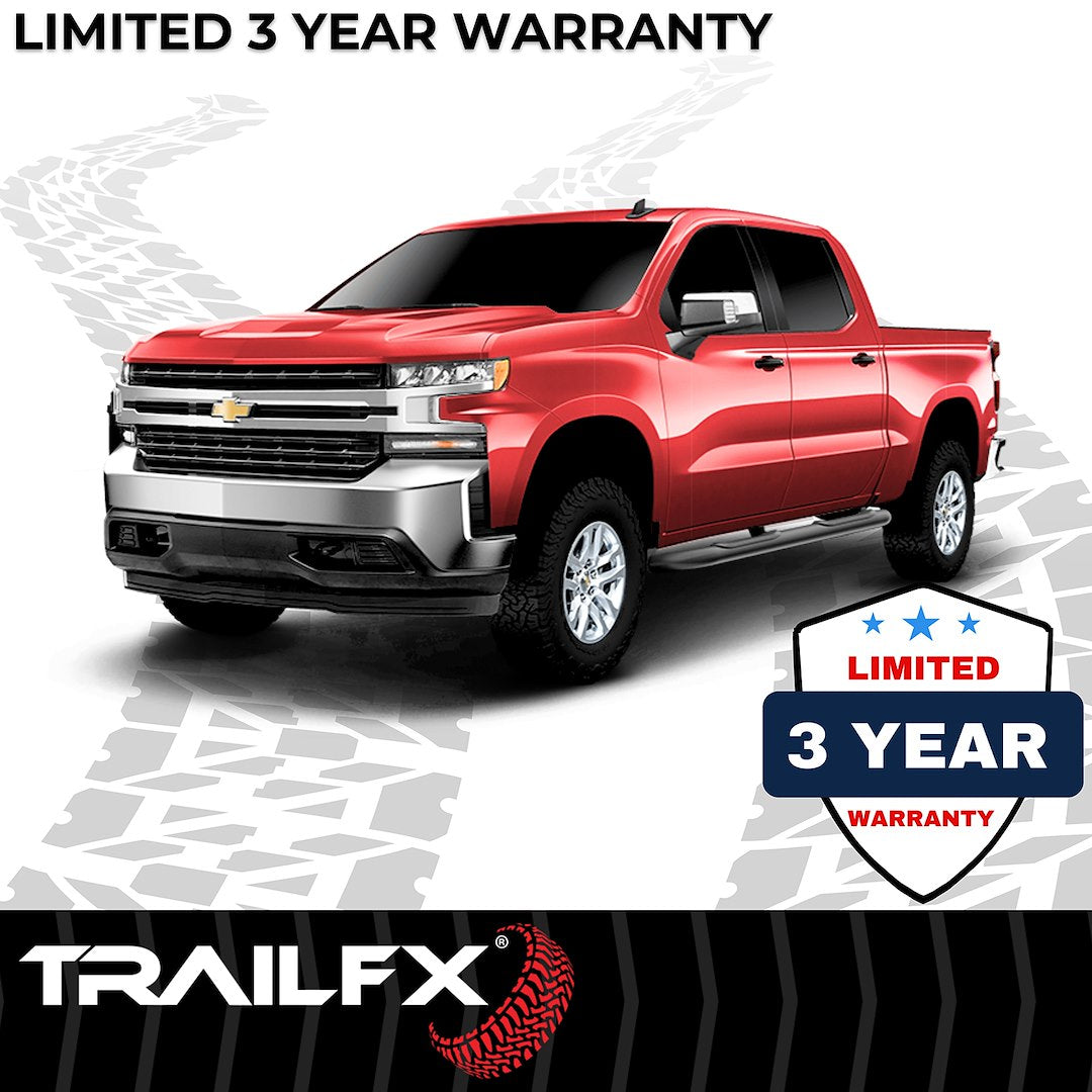 TrailFX 4" Oval Bent Step Bar For 2015-2025 Colorado/Canyon Crew Cab - Black