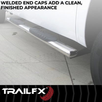 TrailFX 4" Oval Straight Step Bar For 2019-2023 Ranger Extended Cab- Stainless