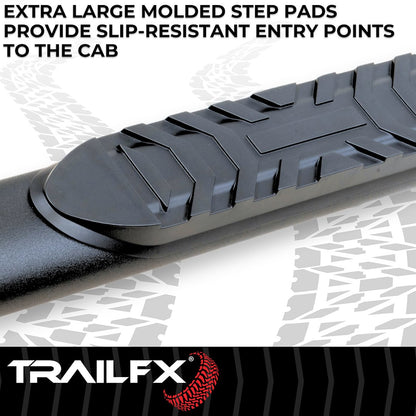TrailFX 4" Oval Bent Step Bar For 2021-2025 Bronco Sport - Black