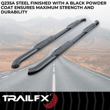 TrailFX 4" Oval Bent Step Bar For 2021-2025 Bronco Sport - Black