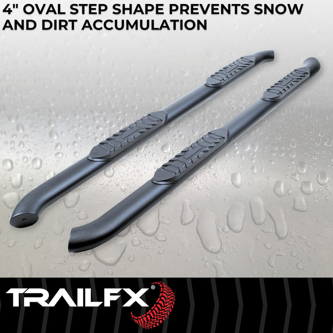 TrailFX 4" Oval Bent Step Bar For 2021-2025 Bronco Sport - Black