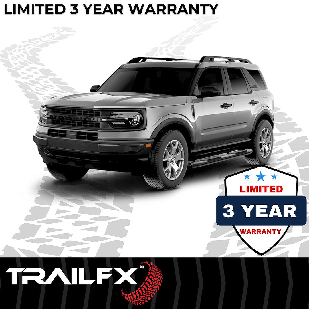 TrailFX 4" Oval Bent Step Bar For 2021-2025 Bronco Sport - Black