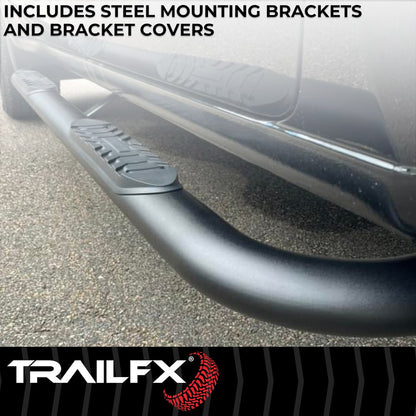 TrailFX 4" Oval Bent Step Bar For 2021-2025 Bronco Sport - Black