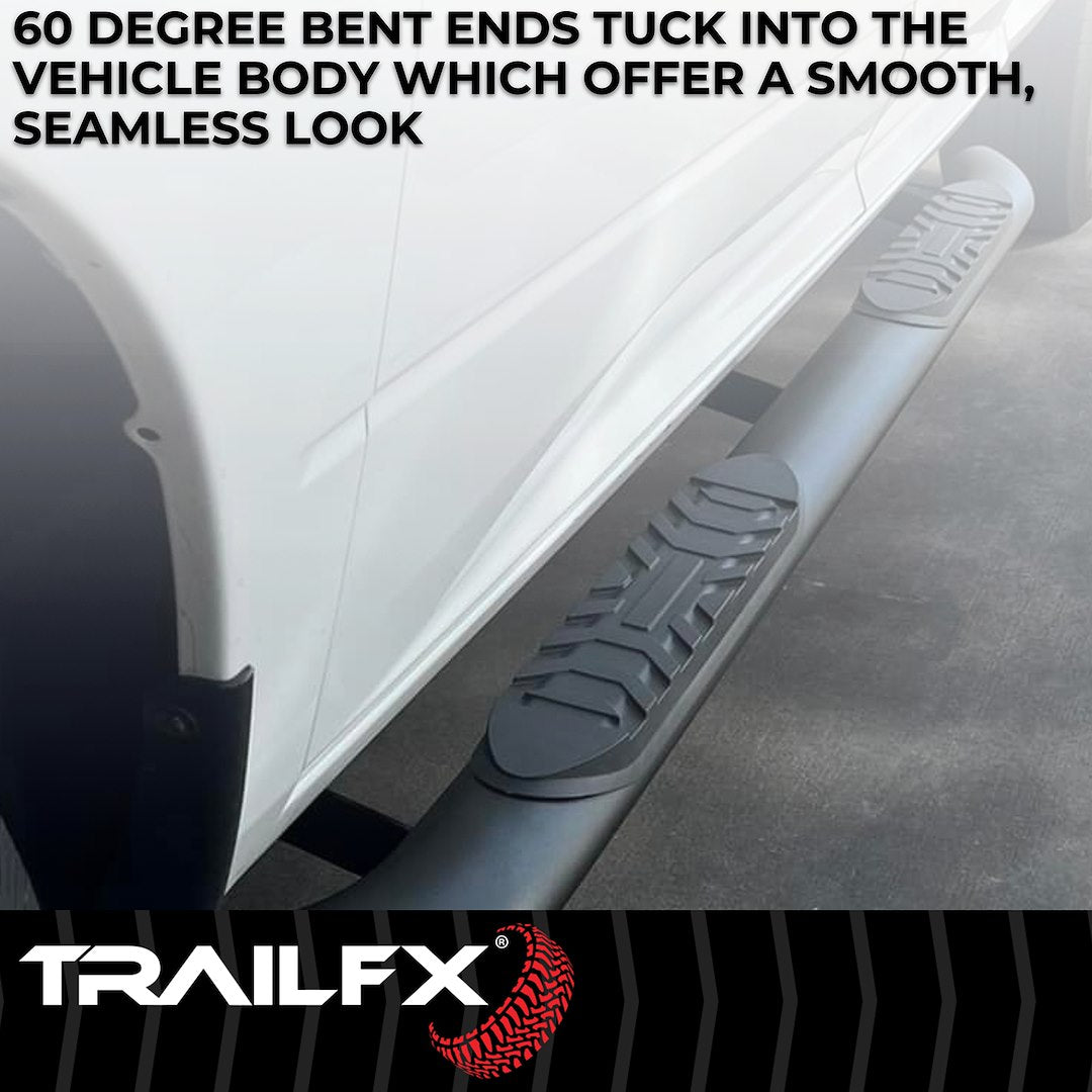 TrailFX 4" Oval Bent Step Bar For 2021-2025 Bronco Sport - Black