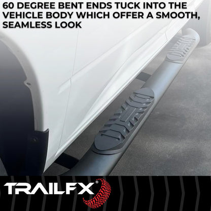 TrailFX 4" Oval Bent Step Bar For 2021-2025 Bronco Sport - Black