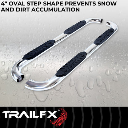 TrailFX 4" Oval Bent Step Bar For 2024-2025 Tacoma Access Cab - Stainless