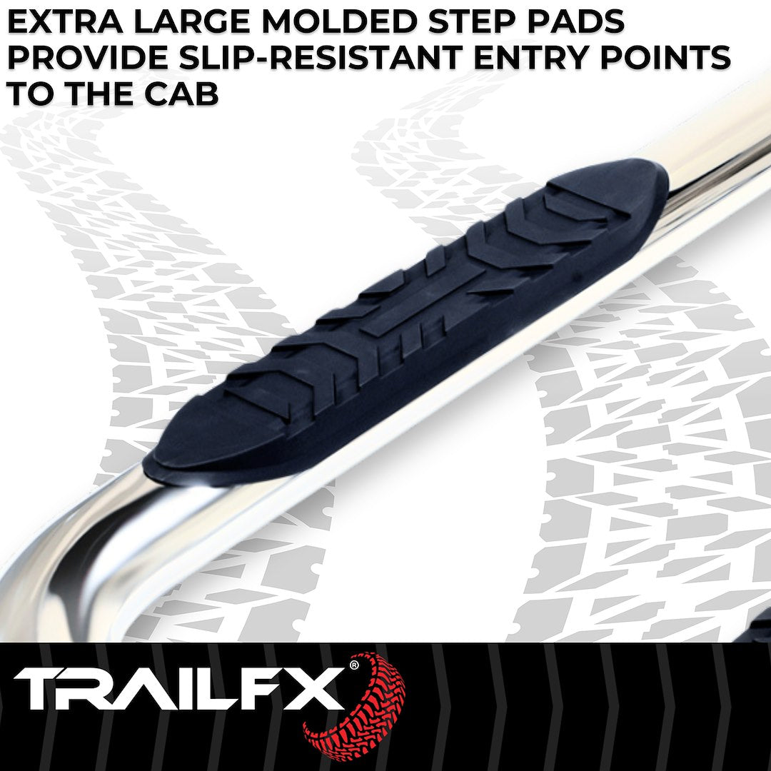 TrailFX 4" Oval Bent Step Bar For 2024-2025 Tacoma Access Cab - Stainless