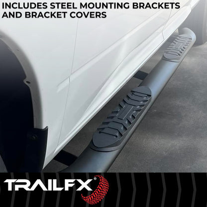 TrailFX 4" Oval Bent Step Bar For 2024-2025 Tacoma Access Cab - Black