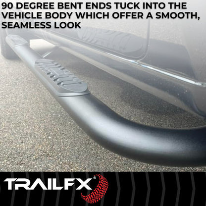TrailFX 4" Oval Bent Step Bar For 2024-2025 Tacoma Access Cab - Black
