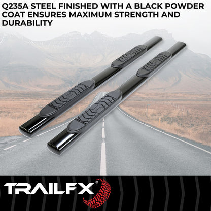 TrailFX 5" Oval Straight Step Bar For 2015-2025 Colorado/Canyon Crew Cab - Black