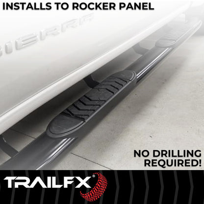 TrailFX 5" Oval Straight Step Bar For 2015-2025 Colorado/Canyon Crew Cab - Black