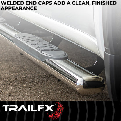 TrailFX 5" Oval Straight Step Bar For 2019-2023 Ranger Extended Cab (Supercab) -Stainless