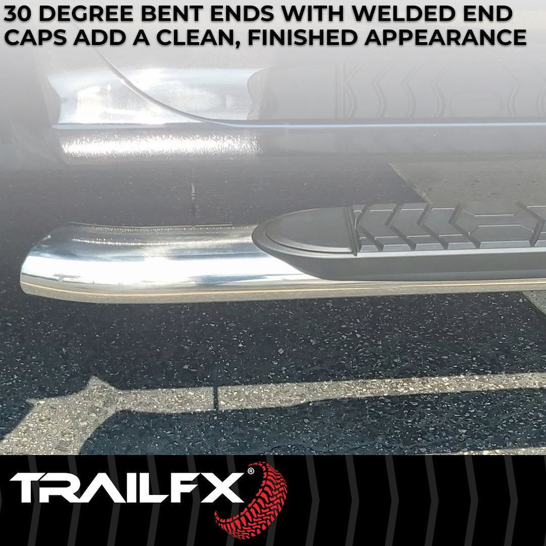 TrailFX 5" Oval Bent Step Bar For 2019-2023 Ranger Extended Cab (Supercab) - Stainless