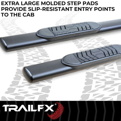 TrailFX 5" Oval Straight Step Bar For 2022-2025 Tundra Double Cab -Black