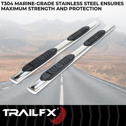 TrailFX 5" Oval Straight Step Bar For 2022-2025 Tundra Crew Cab -Stainless