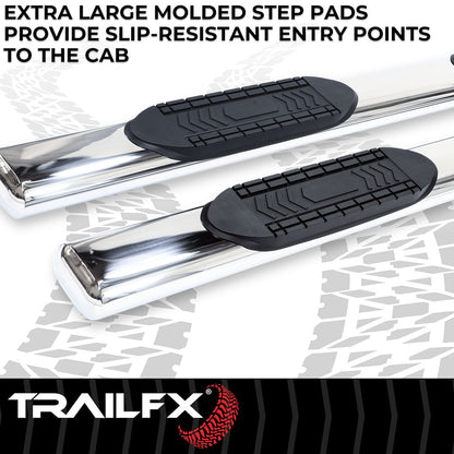 TrailFX 6" Oval Straight Step Bar For Toyota Tacoma Double Cab (Crew Cab) - Stainless