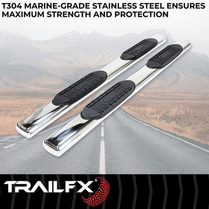 TrailFX 6" Oval Straight Step Bar For Toyota Tacoma Double Cab (Crew Cab) - Stainless