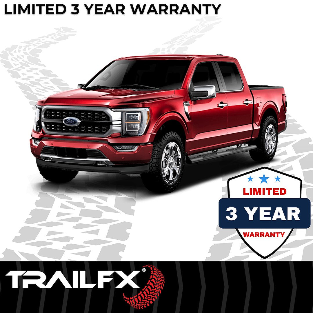 TrailFX 6" Oval Straight Step Bar For 2017-2025 F150-350 Crew Cab - Black
