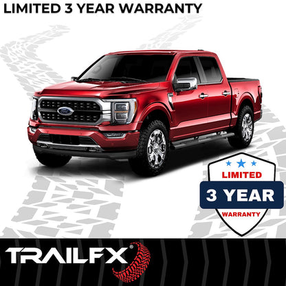 TrailFX 6" Oval Straight Step Bar For 2017-2025 F150-350 Crew Cab - Black