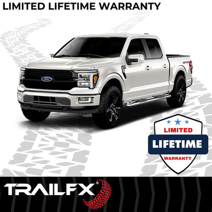 TrailFX 6" Oval Straight Step Bar For 2017-2025 F150-350 Crew- Stainless