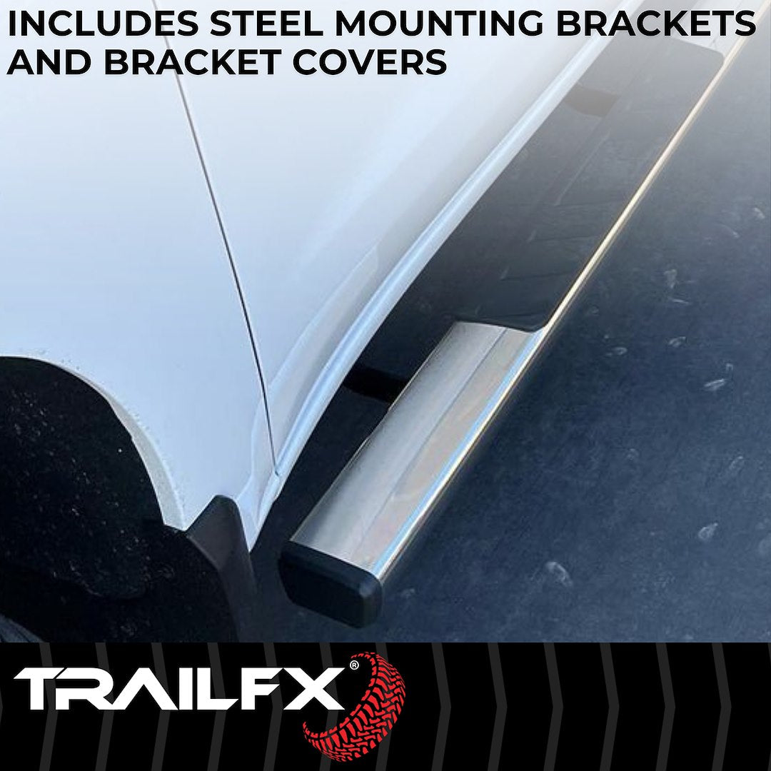 TrailFX T4 Trapezoid Step Bar For 2017-2025 F150-350 Extended Cab - Stainless