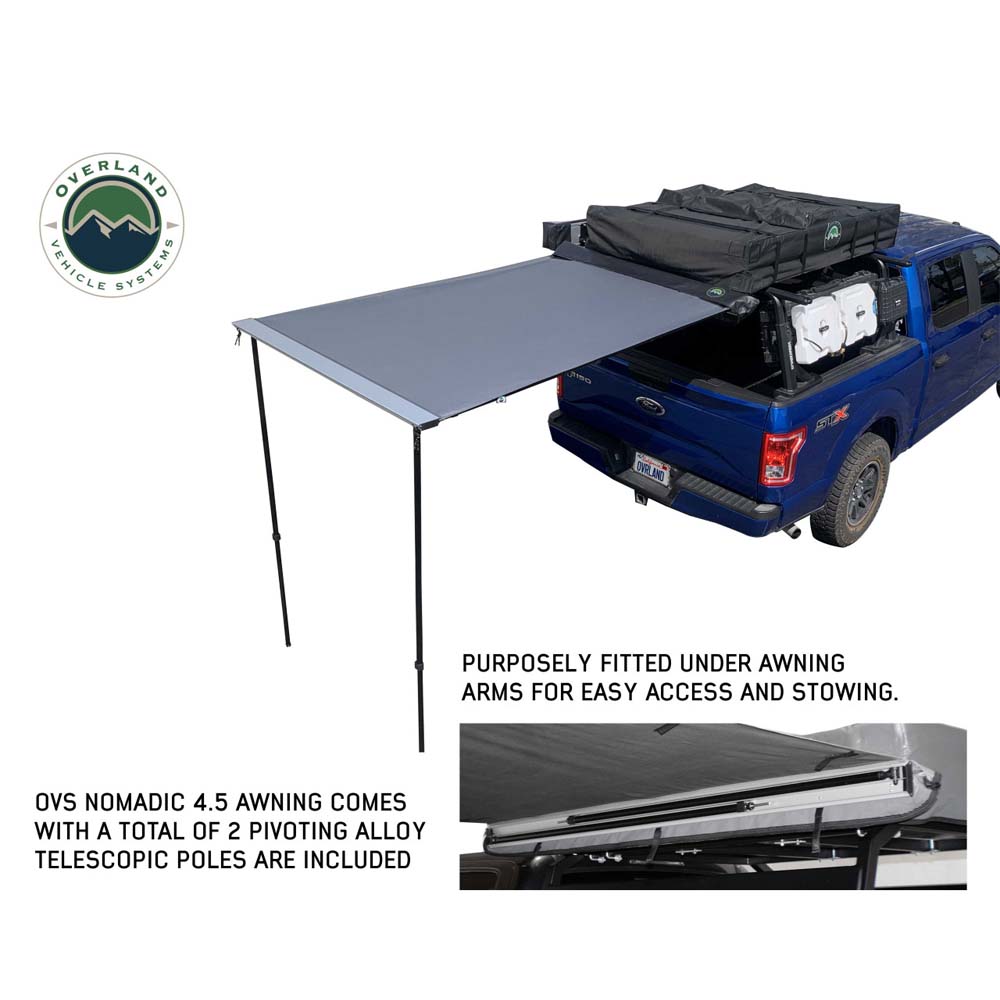 Overland Vehicle Systems Nomadic Awning 4.5 The Perfect 4.5 Awning with Black Cover