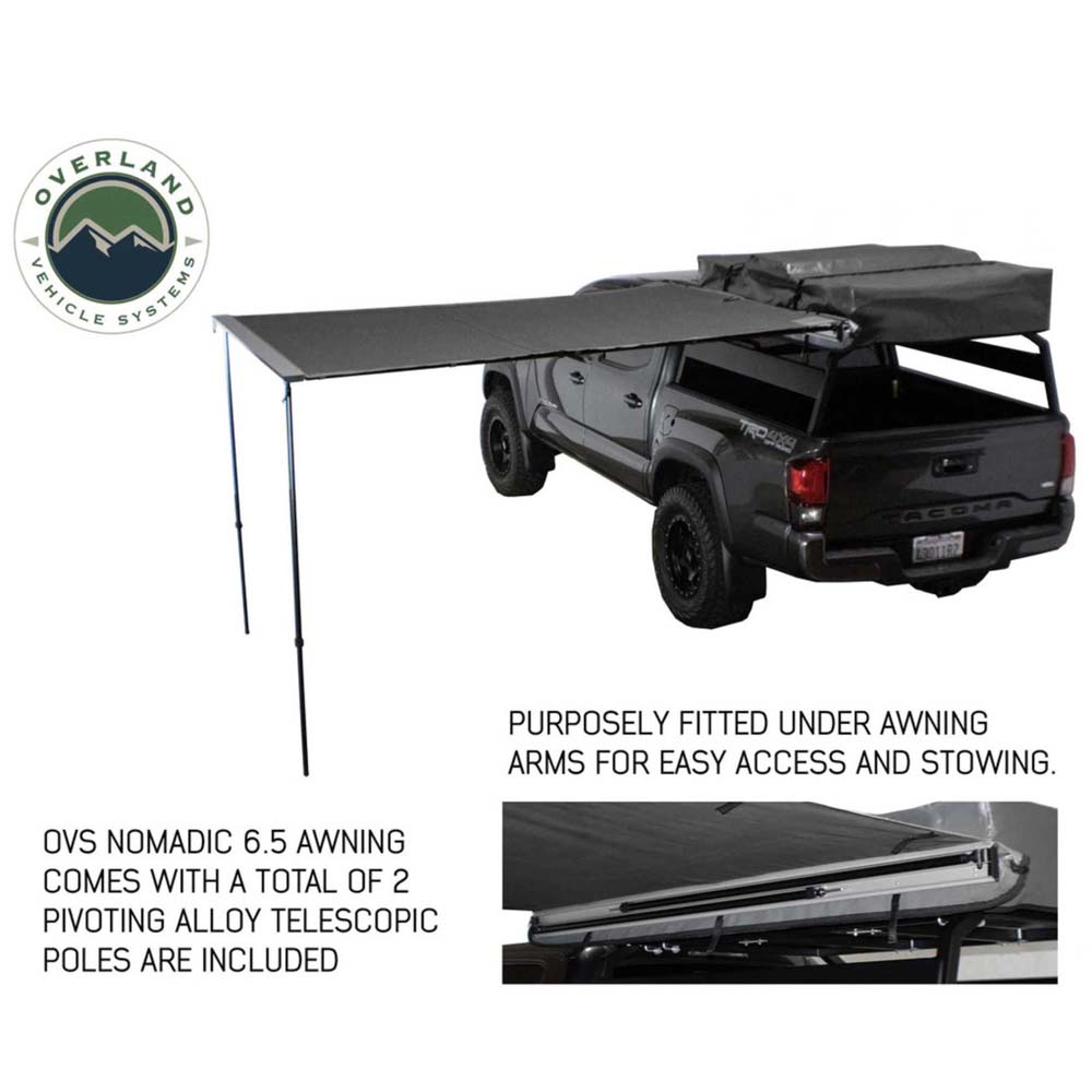 Overland Vehicle Systems Nomadic Awning 2.0 - 6.5' with Black Cover