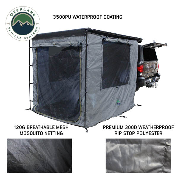 Overland Vehicle Systems HD Nomadic 2.0 Awning Room Enclosure – Grey / Green (4 Walls & Floor)