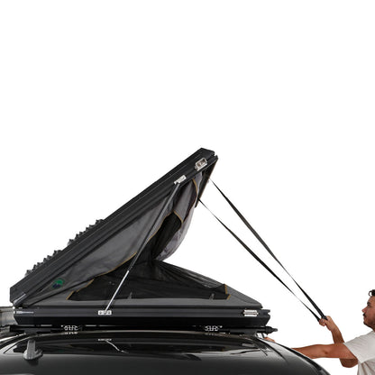 Overland Vehicle Systems Aluminum Clam Shell Roof Top Tent Sidewinder Side Opening