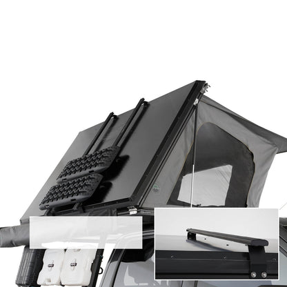 Overland Vehicle Systems Aluminum Clam Shell Roof Top Tent Sidewinder Side Opening