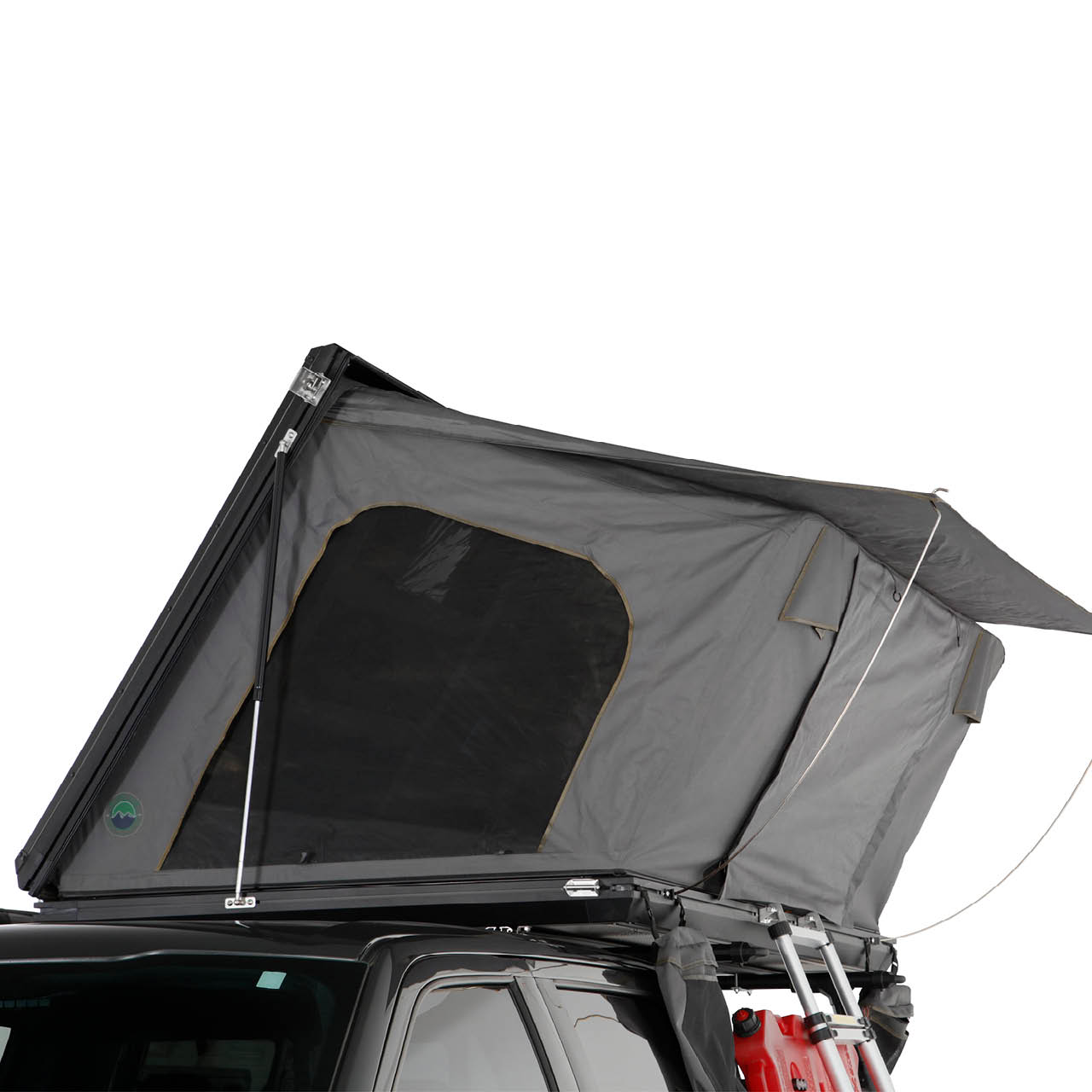 Overland Vehicle Systems Aluminum Clam Shell Roof Top Tent Sidewinder Side Opening