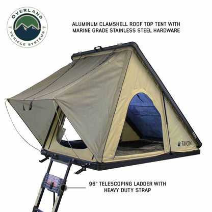 Overland Vehicle Systems LD TMON Clamshell Aluminum Hard Shell Roof Top Tent
