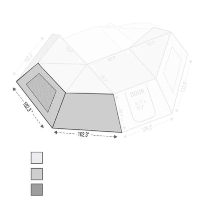 Overland Vehicle Systems HD Nomadic 270 Degree Awning - Wall 2 with Window - Passenger Side