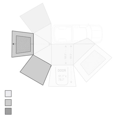 Overland Vehicle Systems HD Nomadic 270 Degree Awning - Wall 2 with Window - Passenger Side
