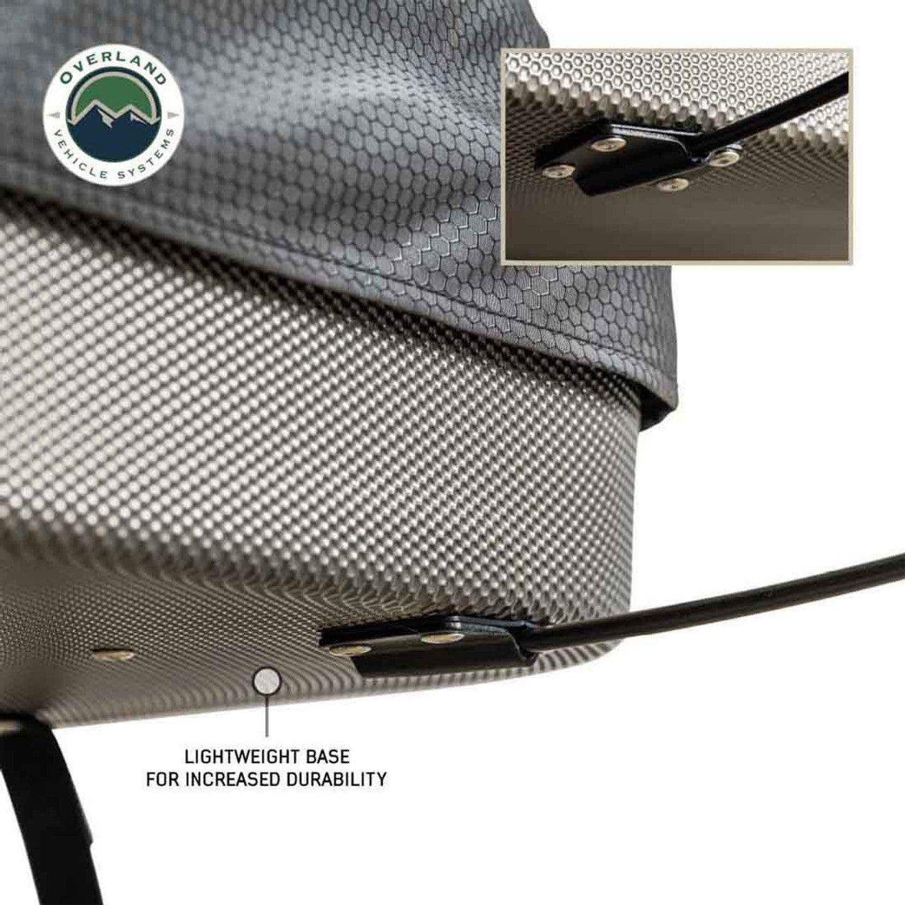 Overland Vehicle Systems HD Bundu 3 - Hard Shell Pop Up Roof Top Tent, 3 Person, Grey Body and Black Rainfly